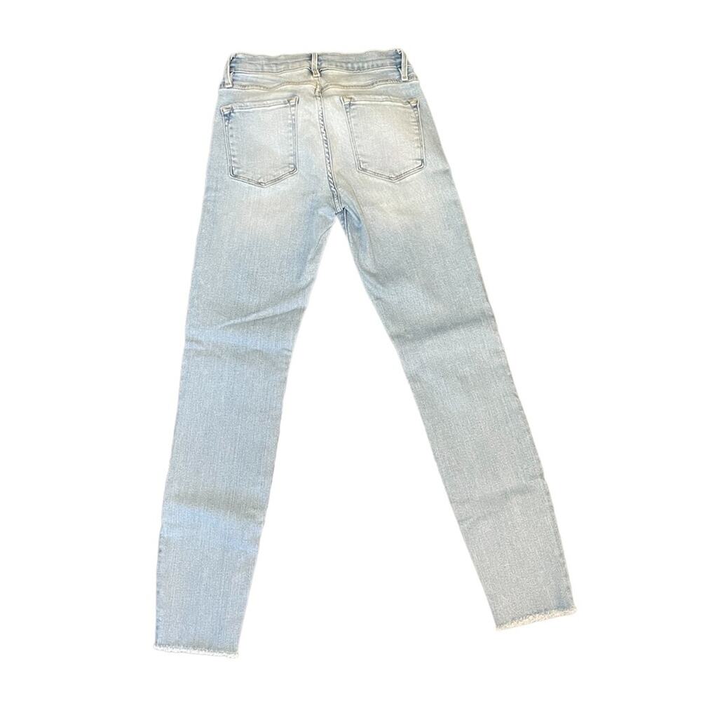 Frame Le Skinny De Jeanne Crop Low Rise Skinny Light Wash Denim Jeans Size 25 - Picture 7 of 9